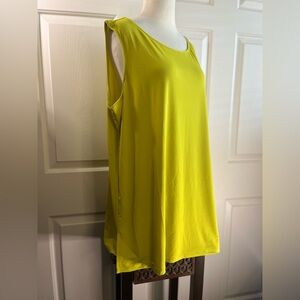 💛HP💛 EUC Neon Yellow Susan Graver Modern Essentials Muscle Tank (Size 1X)
